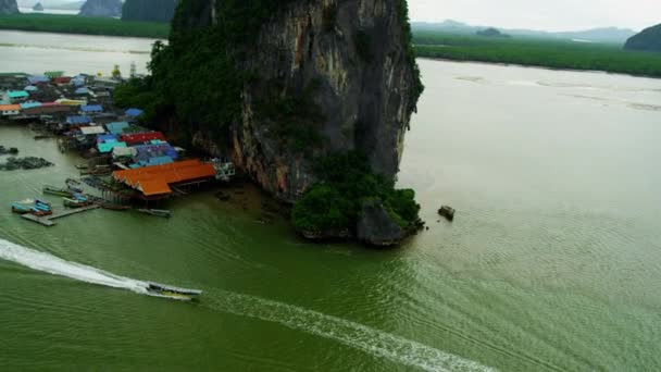 Koh panyee Dorf und ao phang nga Nationalpark — Stockvideo