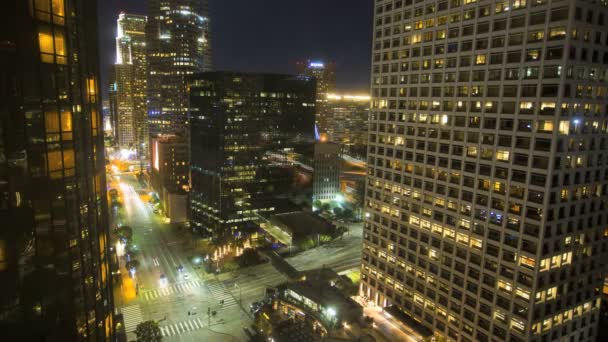 Tid förflutit av Los Angeles City på natten — Stockvideo