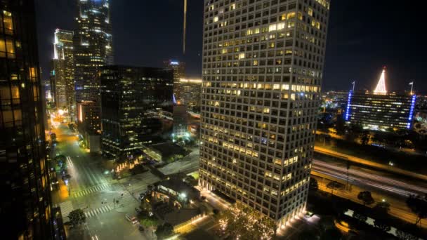 Time lapse of Los Angeles City at night — Stock Video