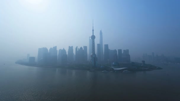 Ciudad de Shanghai y río Huangpu — Vídeos de Stock