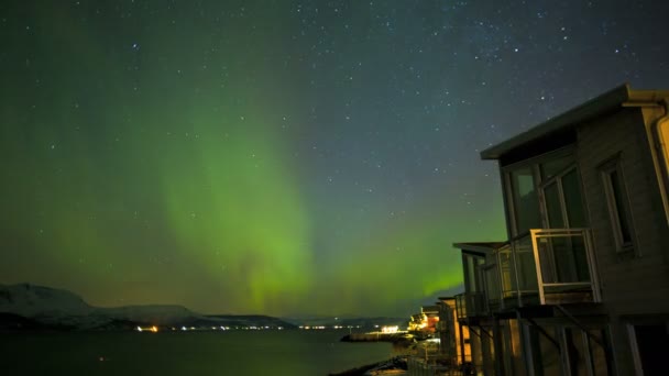 Northern Lights no céu norueguês — Vídeo de Stock