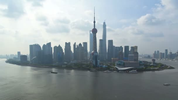 Ciudad de Shanghai y río Huangpu — Vídeo de stock