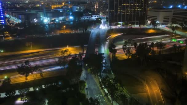 Time-lapse van Los Angeles City's nachts — Stockvideo