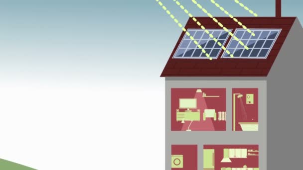 Gráficos en movimiento infografías energía solar — Vídeos de Stock