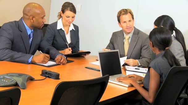 Multi ethnic business people having meeting — Stock Video