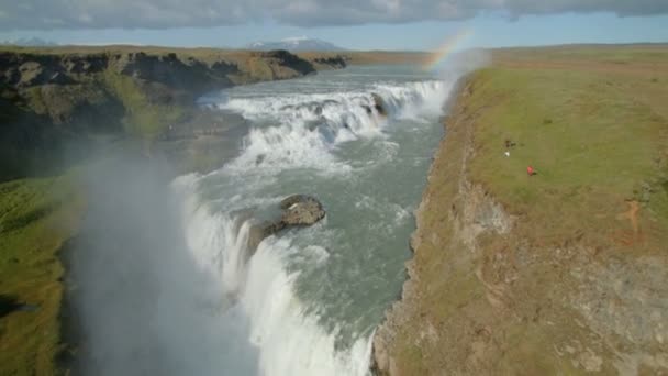 Hermosa cascada Gullfoss en Islandia — Vídeo de stock