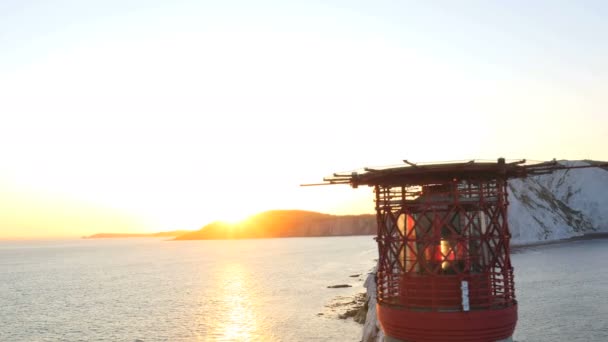 ワイト島の針の灯台ヘリポート — ストック動画