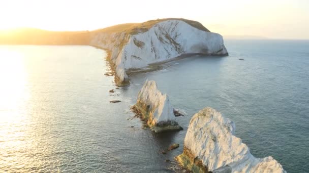 Isle of Wight iğneler kıyı şeridi — Stok video