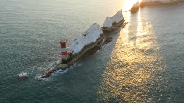 Helicóptero Farol de Agulhas Wight — Vídeo de Stock