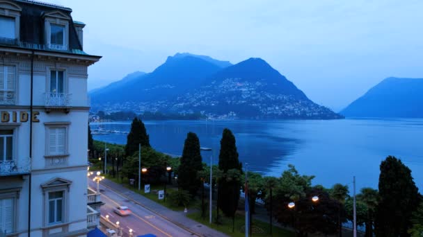 Lago di Lugano, Italia — Video Stock