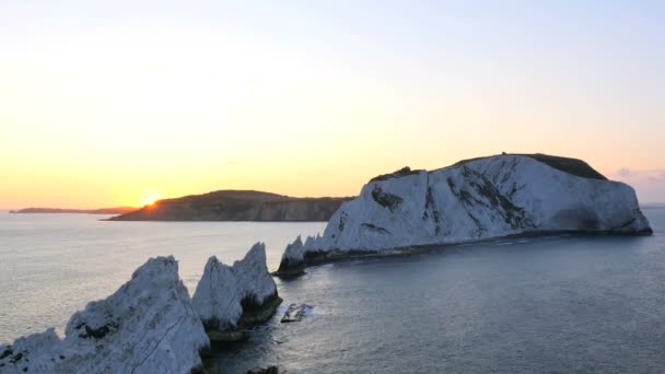 Wight Needles Alum Bay litoral — Vídeo de Stock