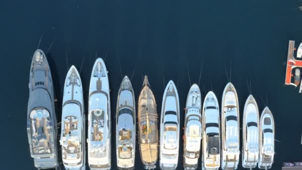 Port de Monte Carlo avec des yachts de luxe — Video