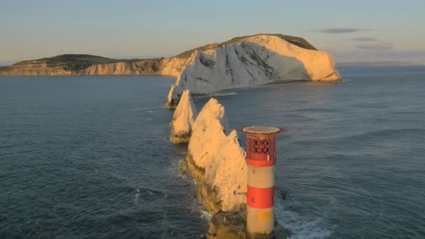 Helicóptero Farol de Agulhas Wight — Vídeo de Stock