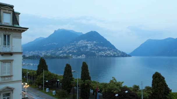 Lago Lugano, Italia — Vídeo de stock