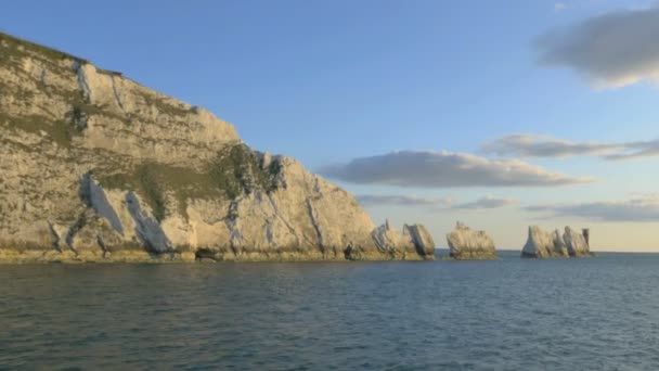 Deniz feneri Helikopter pisti Wight iğne — Stok video