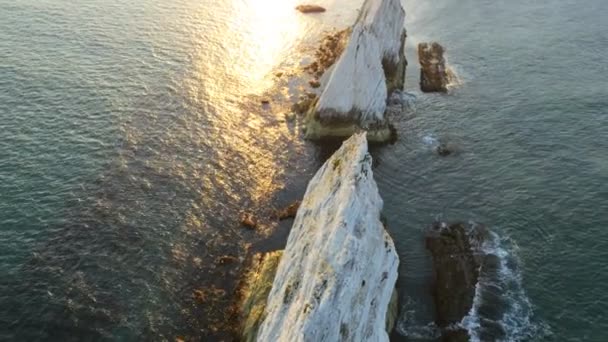 Φάρος ελικοδρόμιο Wight βελόνες — Αρχείο Βίντεο