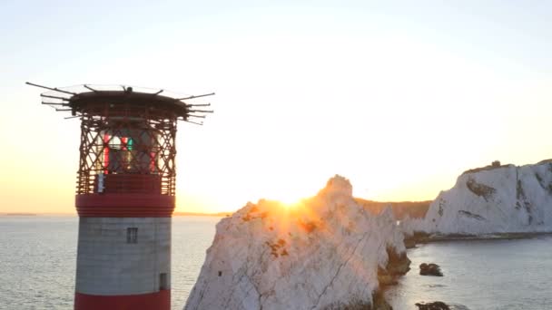 Lighthouse Helipad of Wight Needles — Stock Video