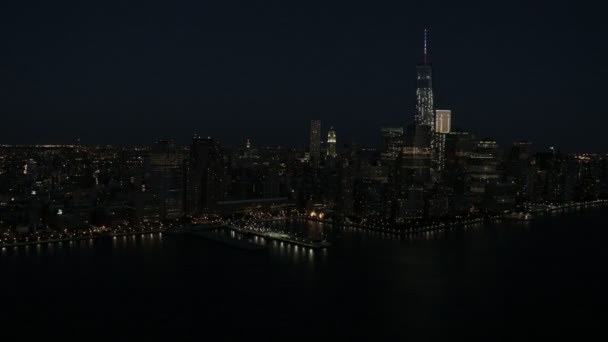 Nova Iorque com à noite — Vídeo de Stock