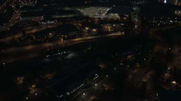 Osvětlené pohled městské budovy San Francisco — Stock video