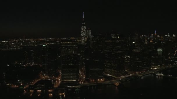 New York City with at night — Stock Video