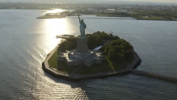 Статуя свободы в Нью-Йорке — стоковое видео