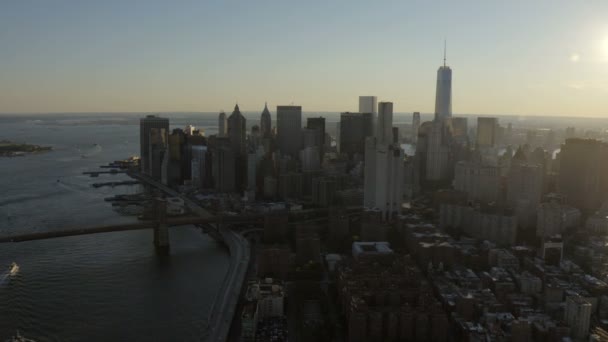 New Yorker Skyline mit Wolkenkratzern — Stockvideo