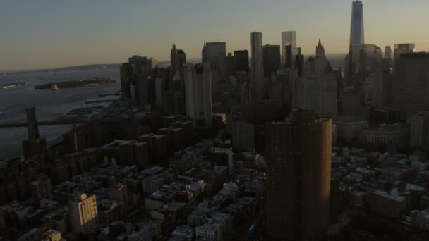 Ciudad de Nueva York skyline con rascacielos — Vídeo de stock