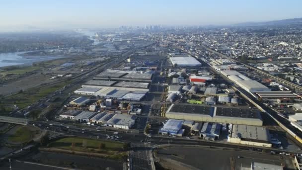 Letecký pohled obchodní předměstí San Francisco — Stock video