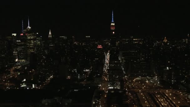 Nueva York con por la noche — Vídeo de stock