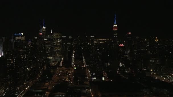 Нью-Йорк с ночью — стоковое видео