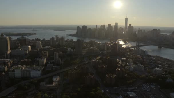 Нью-Йорк с небоскребами — стоковое видео