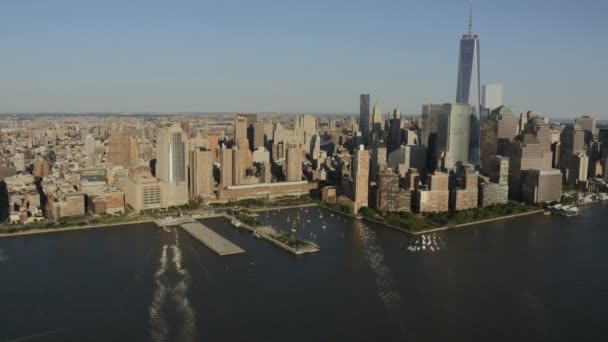 New York skyline de la ville avec des gratte-ciel — Video