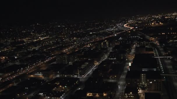 Világító nézet város épületek San Francisco — Stock videók