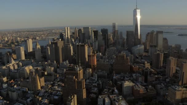 New York City skyline med skyskrapor — Stockvideo