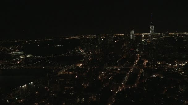 Gece ile New York şehir — Stok video