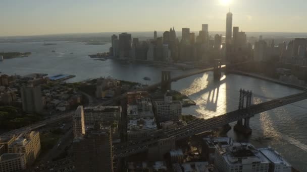 New Yorker Skyline mit Wolkenkratzern — Stockvideo