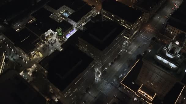Vista iluminada Edificios de la ciudad San Francisco — Vídeo de stock
