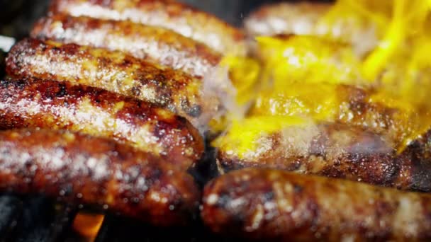 Palcówki mięsne z grilla — Wideo stockowe