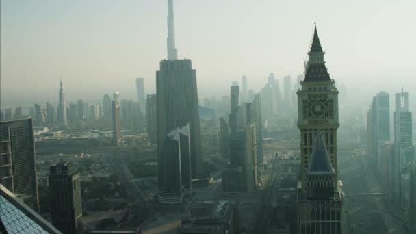 Vista aérea do horizonte da cidade de Dubai — Vídeo de Stock