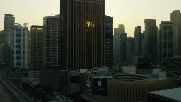 Vista aérea del horizonte de la ciudad de dubai — Vídeos de Stock