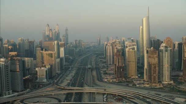 Vista aérea del horizonte de la ciudad de dubai — Vídeos de Stock