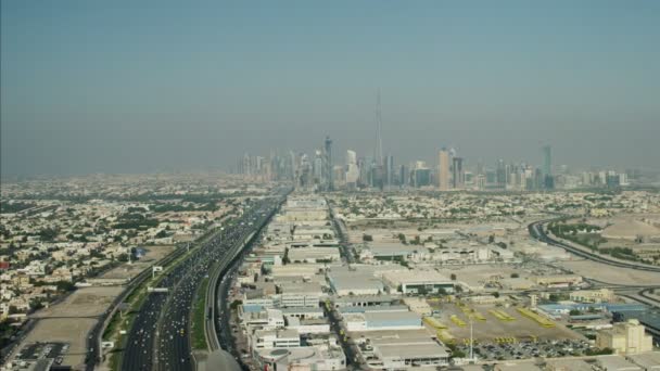 Воздушный Дубай Skyline — стоковое видео