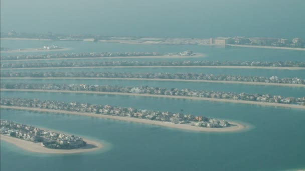 Вид з острова Пальма Джумейра в Дубаї — стокове відео