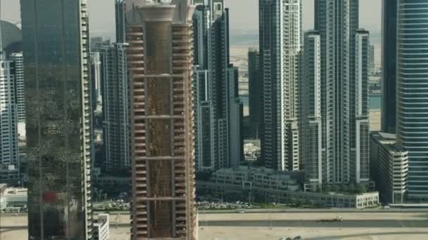 Vista aérea del horizonte de la ciudad de dubai — Vídeos de Stock