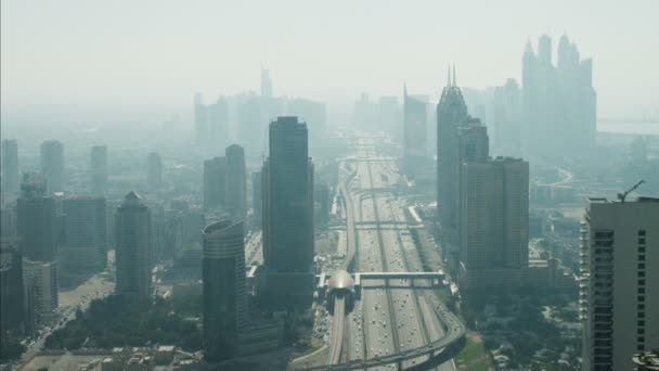 Dubai Sheikh Zayed Intersección de carreteras — Vídeo de stock