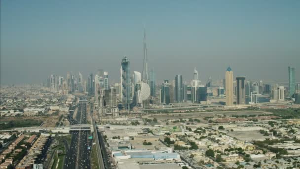 Aerial Dubai City Skyline — Stock Video