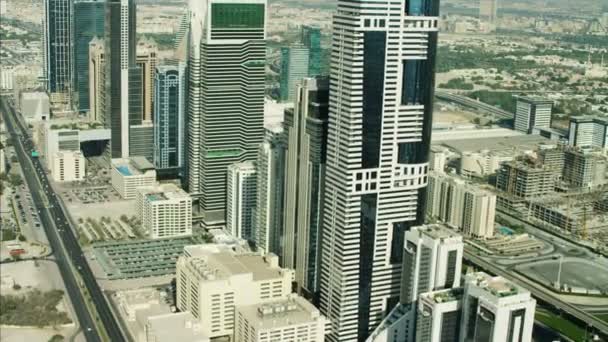 Vue aérienne de la ville de dubai skyline — Video