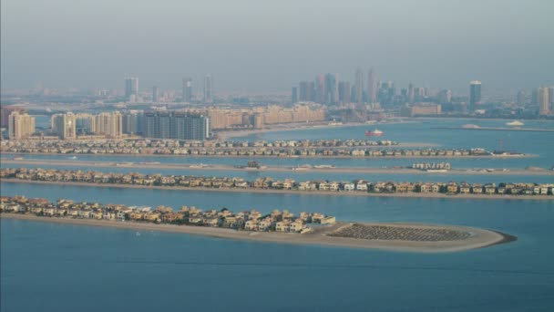 Vista aérea de Palm Jumeirah en Dubai — Vídeo de stock