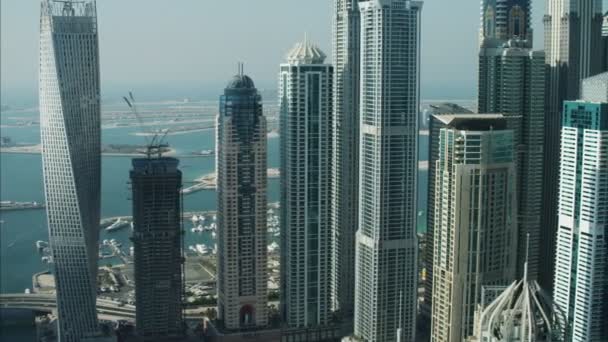 Vista aérea del horizonte de la ciudad de dubai — Vídeos de Stock