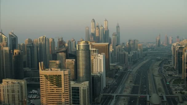 Vue aérienne du paysage urbain de Dubaï — Video